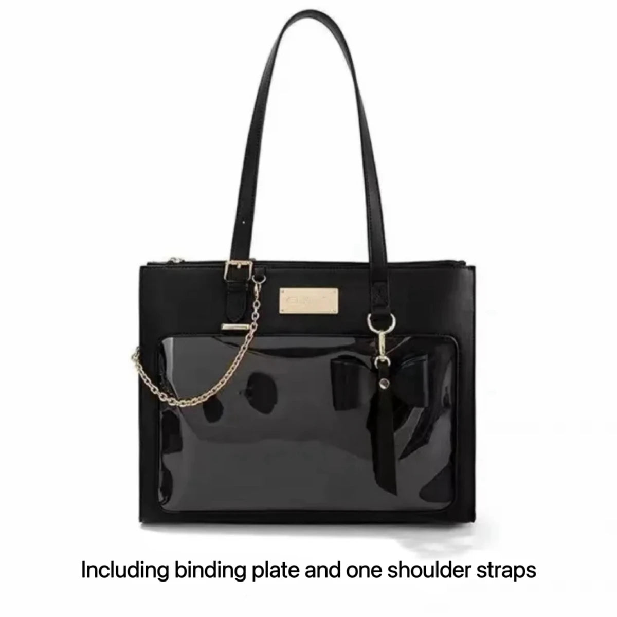 Women's Fashion Bow Ita Bag Fashion Tote Bag Sweet Girl Transparent Crossbody Bag Lolita Shoulder Bag DIY Display Badge Handbags