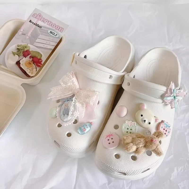 New Bow High-End Feel Ins Style Shoes Accessories DIY Shoe Accessories Beach Shoe Accessories elegant Pink Designs Party Gifts