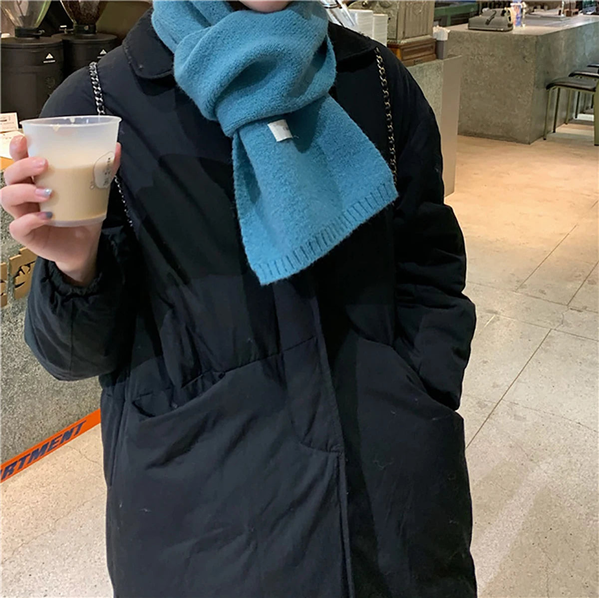 New Knitted Scarf For Women Men Girls Students Autumn Winter Solid Color Cotton Scarves Soft Knitting Shawl Female Wrap Shawls