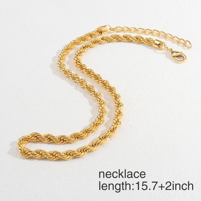 Fashion Necklace For Women Men Dubai Gold Color Jewelry Sets Couple Gift Daily Wear Party Holiday Jewelry Parent Child Set