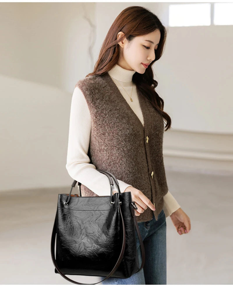 Luxury Handbags Woman Bags Designer Big Shoulder Bags for Women's 2024 Trendy Large Capacity Ladies Leather Hand Casual Tote Bag