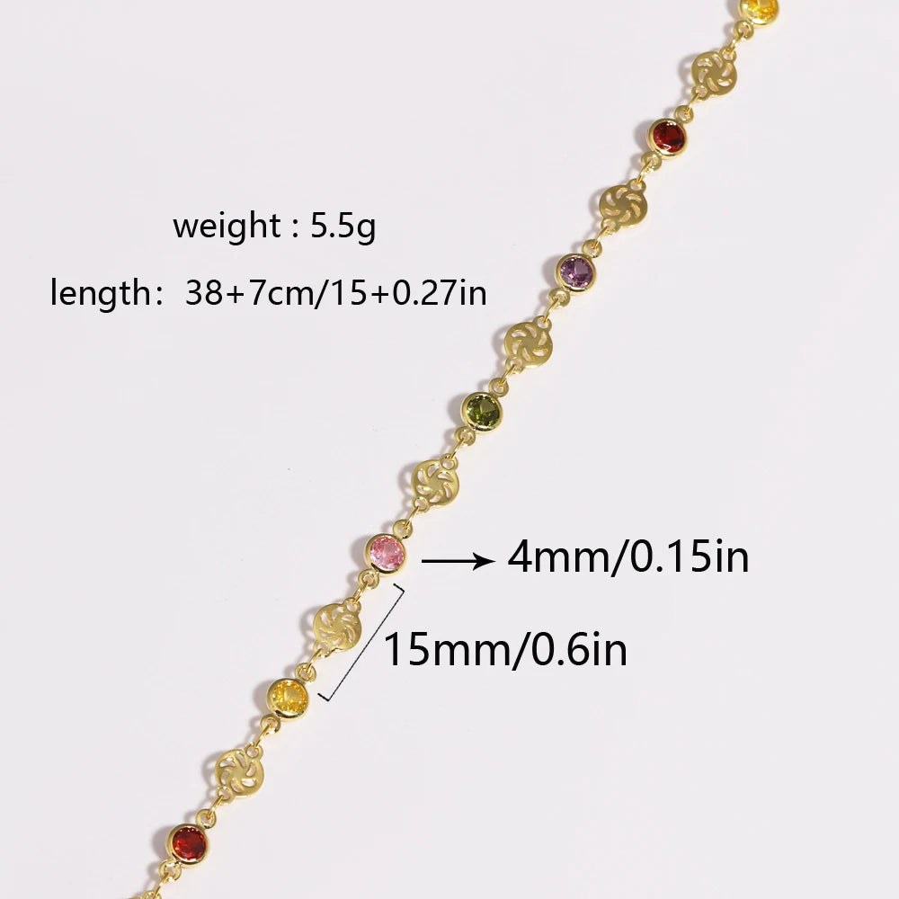 Elegant Zirconia Necklace 18K Gold for Women Colorful Zircon necklace Jewelry Fashionable Accessory for Ladies Golde necklace