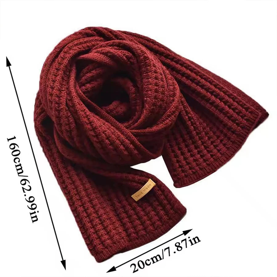 Thick, Chunky Knit Long Warm Scarf for Women and Men, Suitable for Travel and Office Use, Made of Cashmere for Winter Warmth.