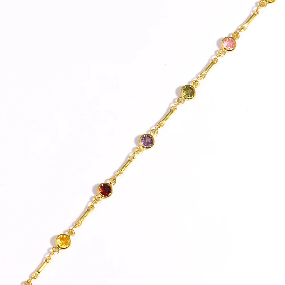Elegant Zirconia Necklace 18K Gold for Women Colorful Zircon necklace Jewelry Fashionable Accessory for Ladies Golde necklace