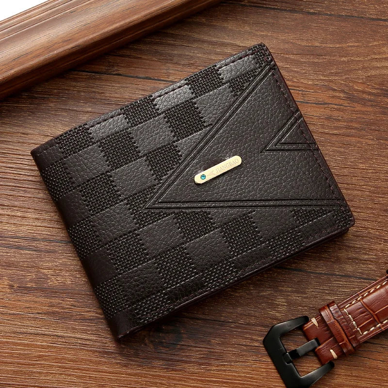 Men's Wallet Casual Short Wallets Youth Fashion Soft PU Leather Business Credit ID Card Holder Billfold Purse Mini Money Bag