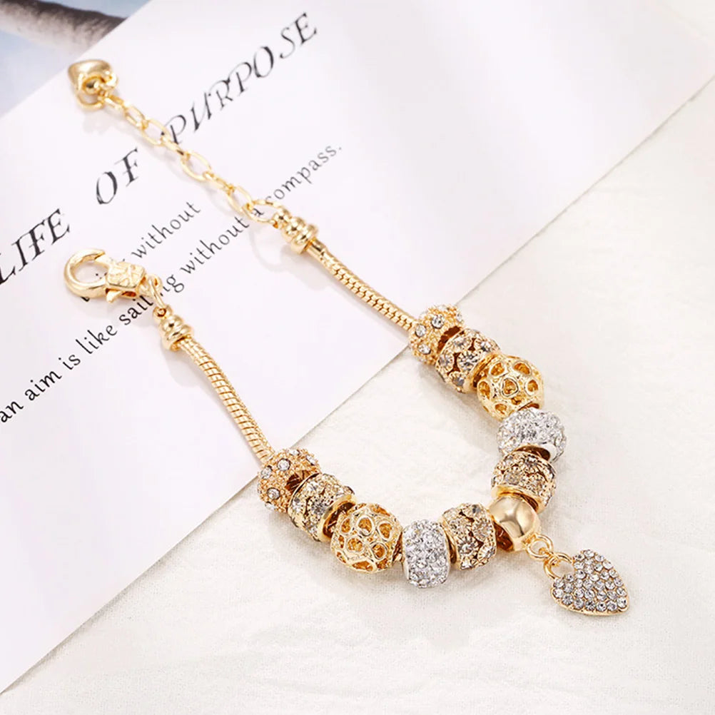Heart Charm Bracelet Bracelets for Women Fashionable Cuff Chain Jewelry Alloy Mother Woman
