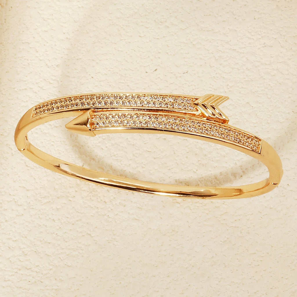 Simple Studded Bracelet for Women Classic Copper and Zirconium Opening Bangle Daily Jewelry Bracelet Accessories As Gifts