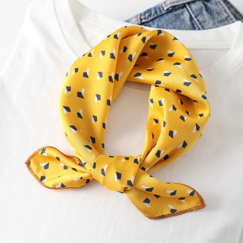 Women scarf  50*50cm Square Skinny Retro Head small size silk hair scarves NeckerChief office lady print shawls foulard