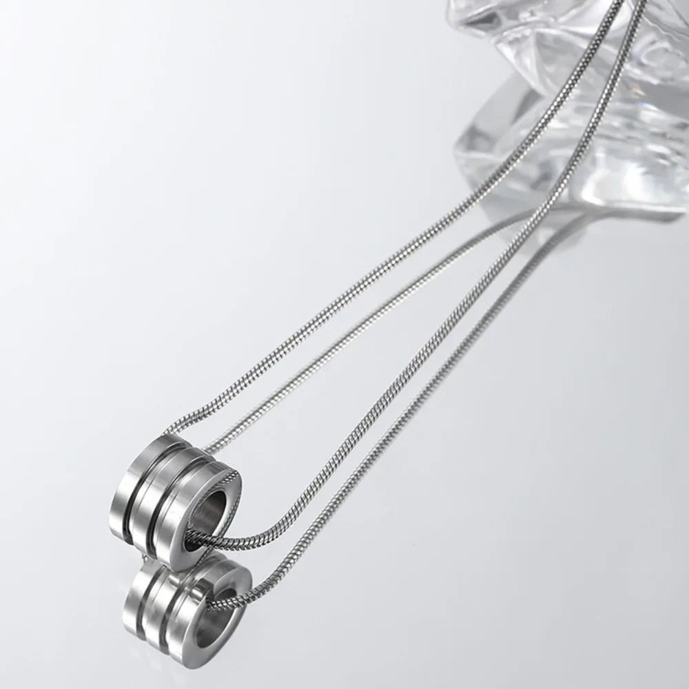 Trendy Neck Jewelry Men Simple Circle Necklace Vintage Stainless Steels Jewelry Collarbone Chain Necklace for Man Чокер