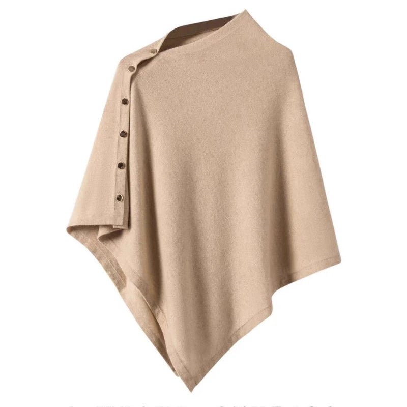 2025 New Large Shawl for Womens Spring and Autumn Fashion Versatile Diagonal Buckle Loose High-end Cape Knitted Shawls