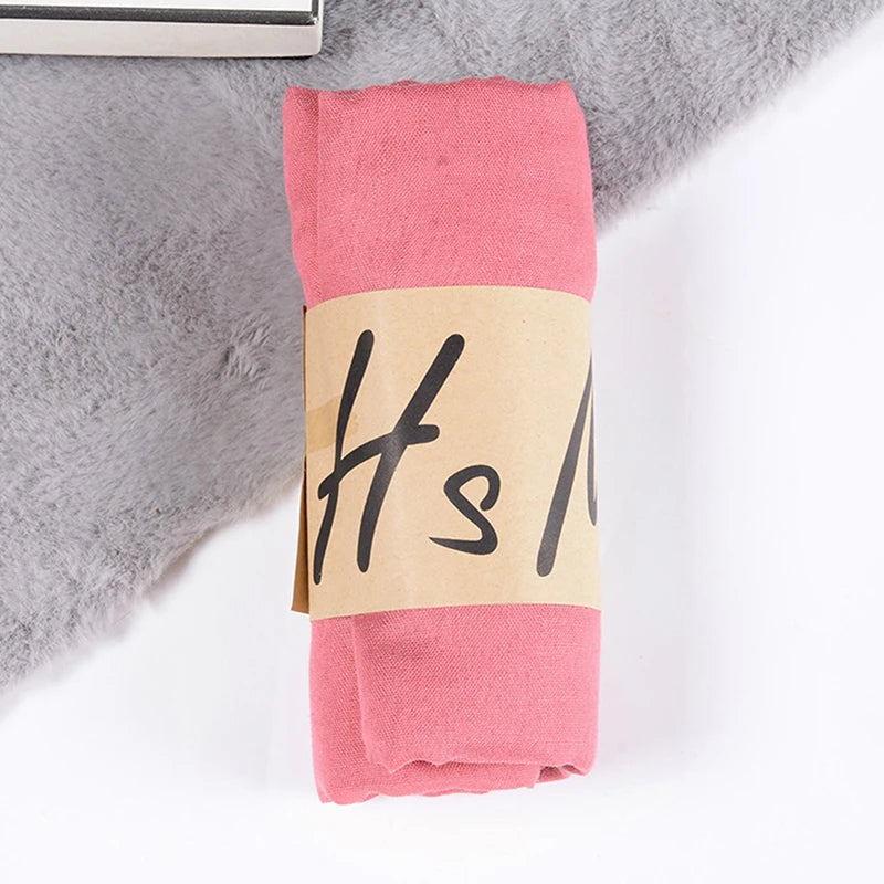 Women's Windproof Scarf Shawl Wearable Blanket Luxury Autumn And Winter Solid Color Cotton Warm Headscarf Gift