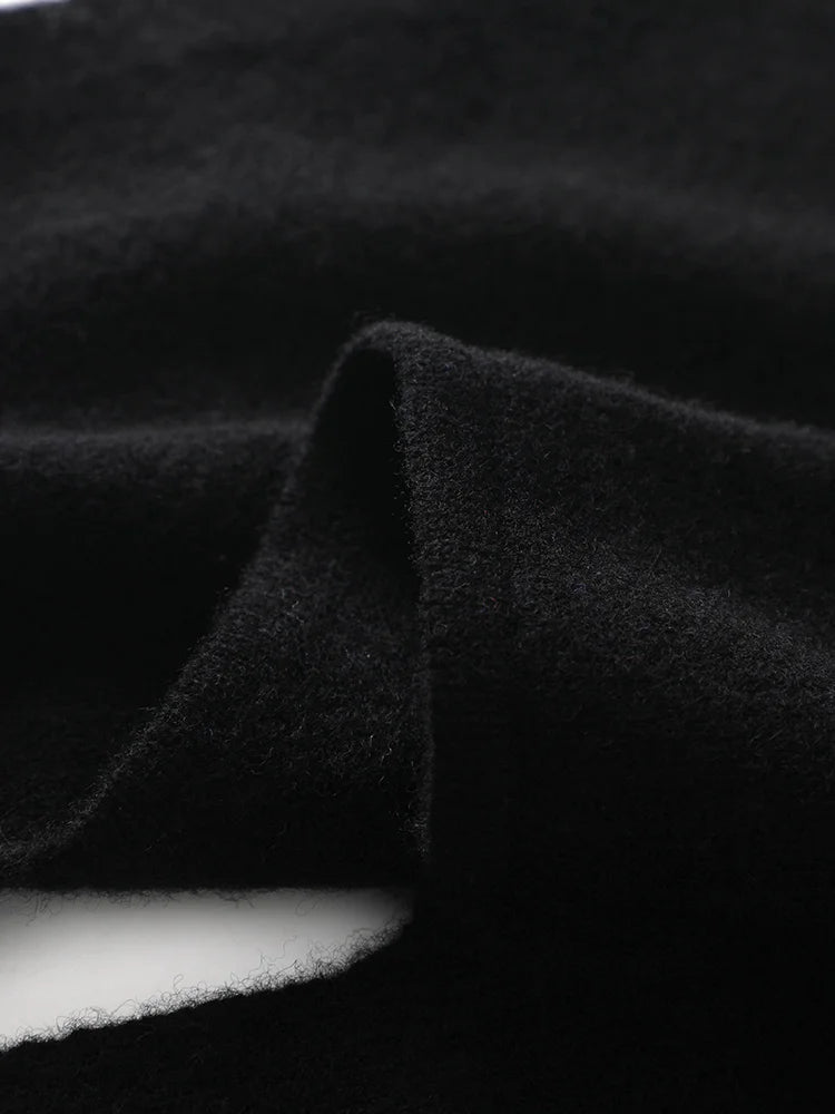 ADDONEE 100% Merino Wool Knitted Shawl For Women Autumn Winter Simple Style Solid Soft Knitwear Korean Popular Cappa Fashion Top