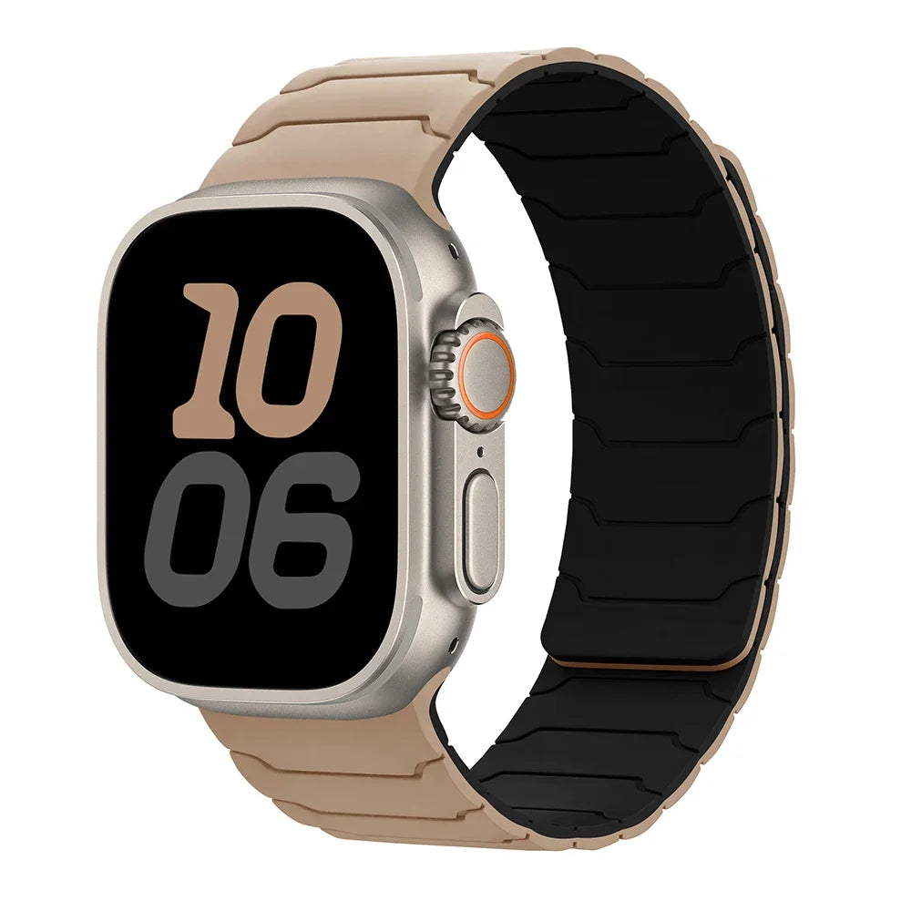 سوار لساعة Apple Watch ultra 2 مقاس 49 مم 45 مم 44 مم 40 مم 42 مم 46 مم 41 مم 38 مم سوار سيليكون مغناطيسي لساعة IWatch Series 10 SE 9 8 7 