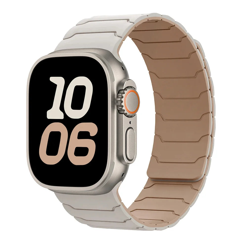 سوار لساعة Apple Watch ultra 2 مقاس 49 مم 45 مم 44 مم 40 مم 42 مم 46 مم 41 مم 38 مم سوار سيليكون مغناطيسي لساعة IWatch Series 10 SE 9 8 7 