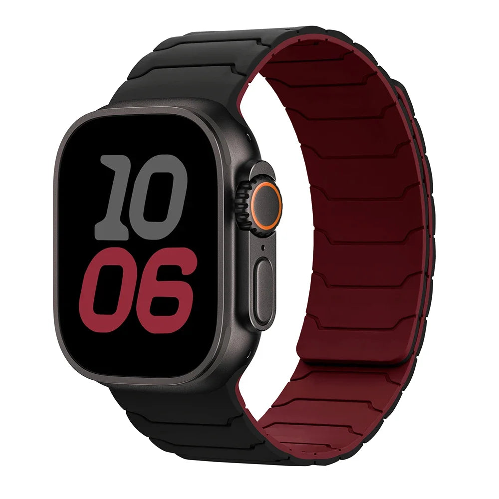 سوار لساعة Apple Watch ultra 2 مقاس 49 مم 45 مم 44 مم 40 مم 42 مم 46 مم 41 مم 38 مم سوار سيليكون مغناطيسي لساعة IWatch Series 10 SE 9 8 7 