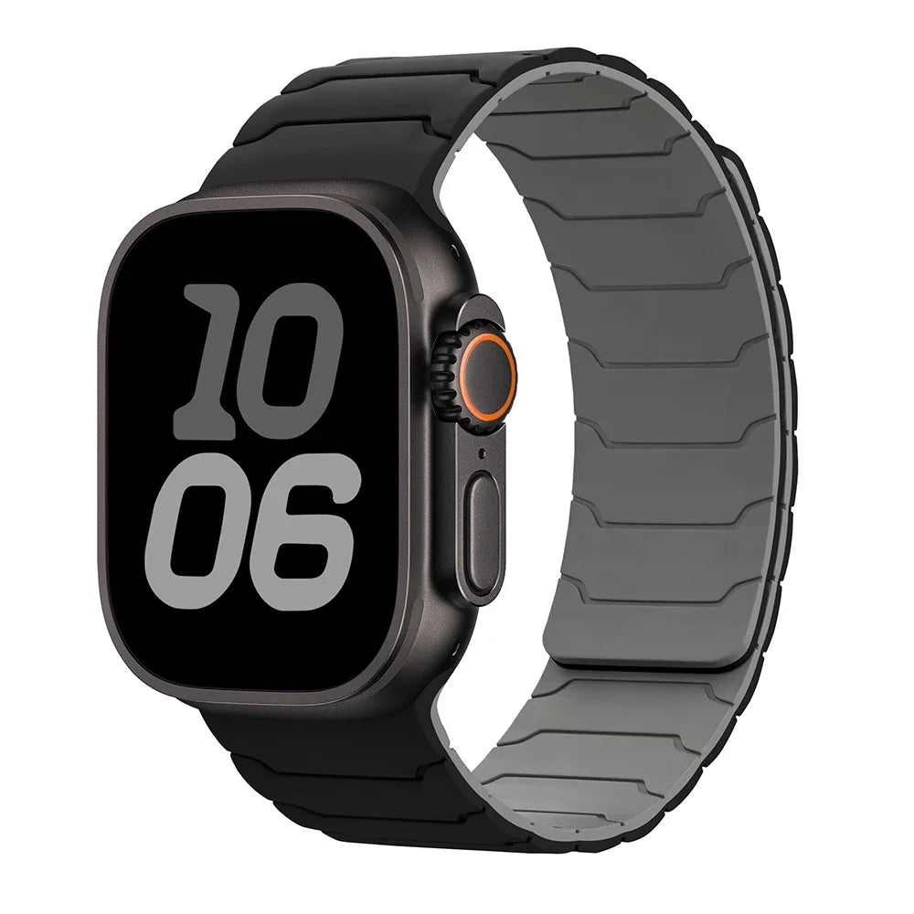 سوار لساعة Apple Watch ultra 2 مقاس 49 مم 45 مم 44 مم 40 مم 42 مم 46 مم 41 مم 38 مم سوار سيليكون مغناطيسي لساعة IWatch Series 10 SE 9 8 7 