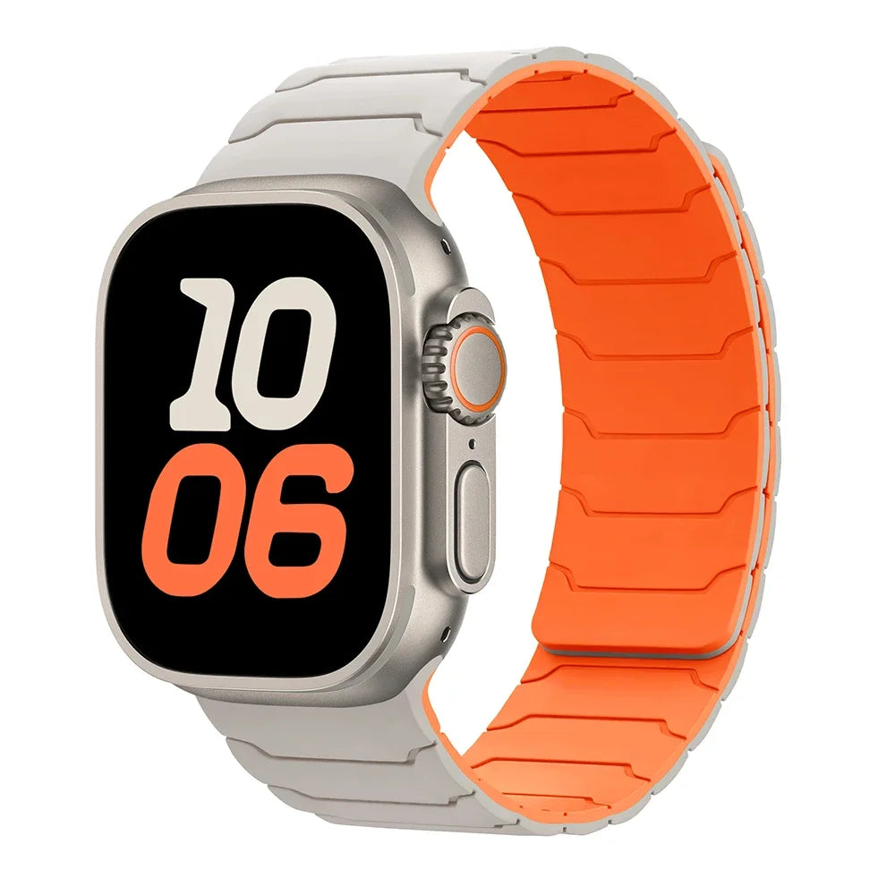 سوار لساعة Apple Watch ultra 2 مقاس 49 مم 45 مم 44 مم 40 مم 42 مم 46 مم 41 مم 38 مم سوار سيليكون مغناطيسي لساعة IWatch Series 10 SE 9 8 7 