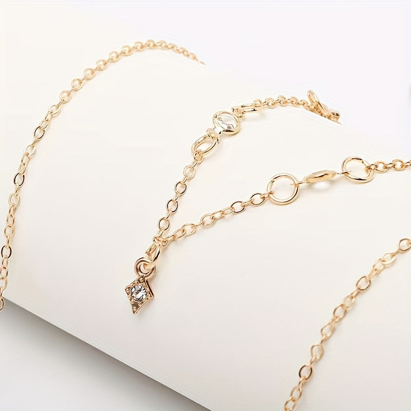Cute Star Pendant Necklace Trendy Layered Golden Alloy Collarbone Chain Boho Jewelry For Women  for eid, ramadan